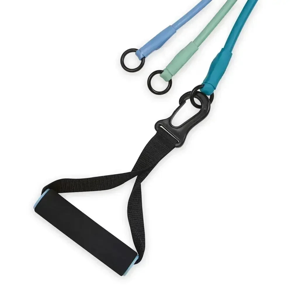3-in-1 Resistance Rope Set with Interchangeable Tubes, Light/Medium/Heavy Bands for Home & Travel Gym