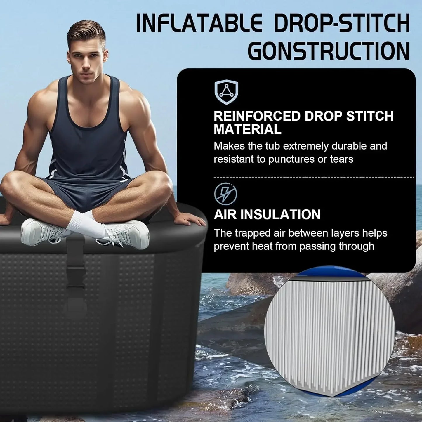 Bestseller XXL Drop Stitch Ice Bath Tub For Recovery