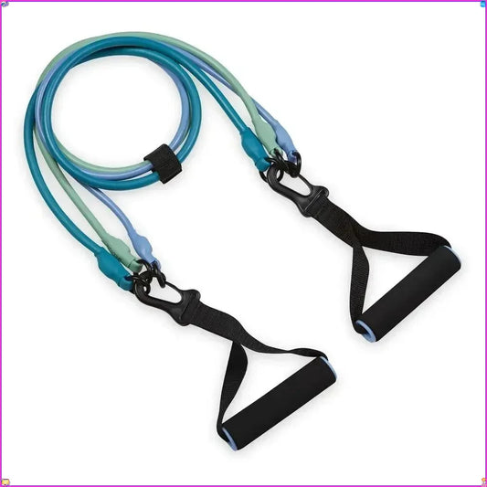 3-in-1 Resistance Rope Set with Interchangeable Tubes, Light/Medium/Heavy Bands for Home & Travel Gym