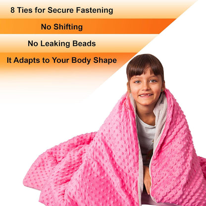 5 Lbs Kids Weighted Blanket with Cover | 36"x48" | 100% Cotton, Glass Beads
