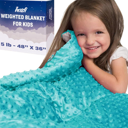 5 Lbs Kids Weighted Blanket with Cover | 36"x48" | 100% Cotton, Glass Beads