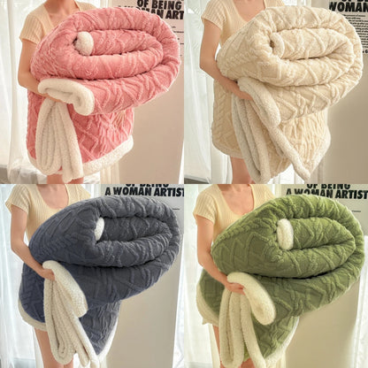 1pc Jacquard Sherpa Weighted Blanket