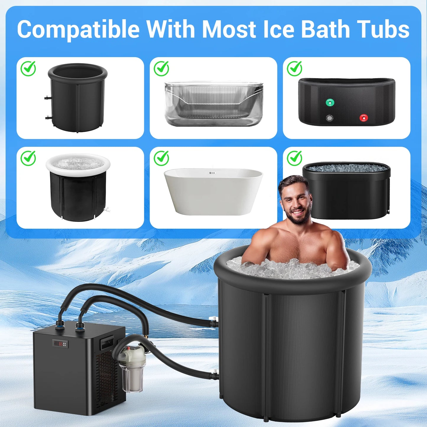 Ice Bath Water Chiller for Cold Plunge Tubs