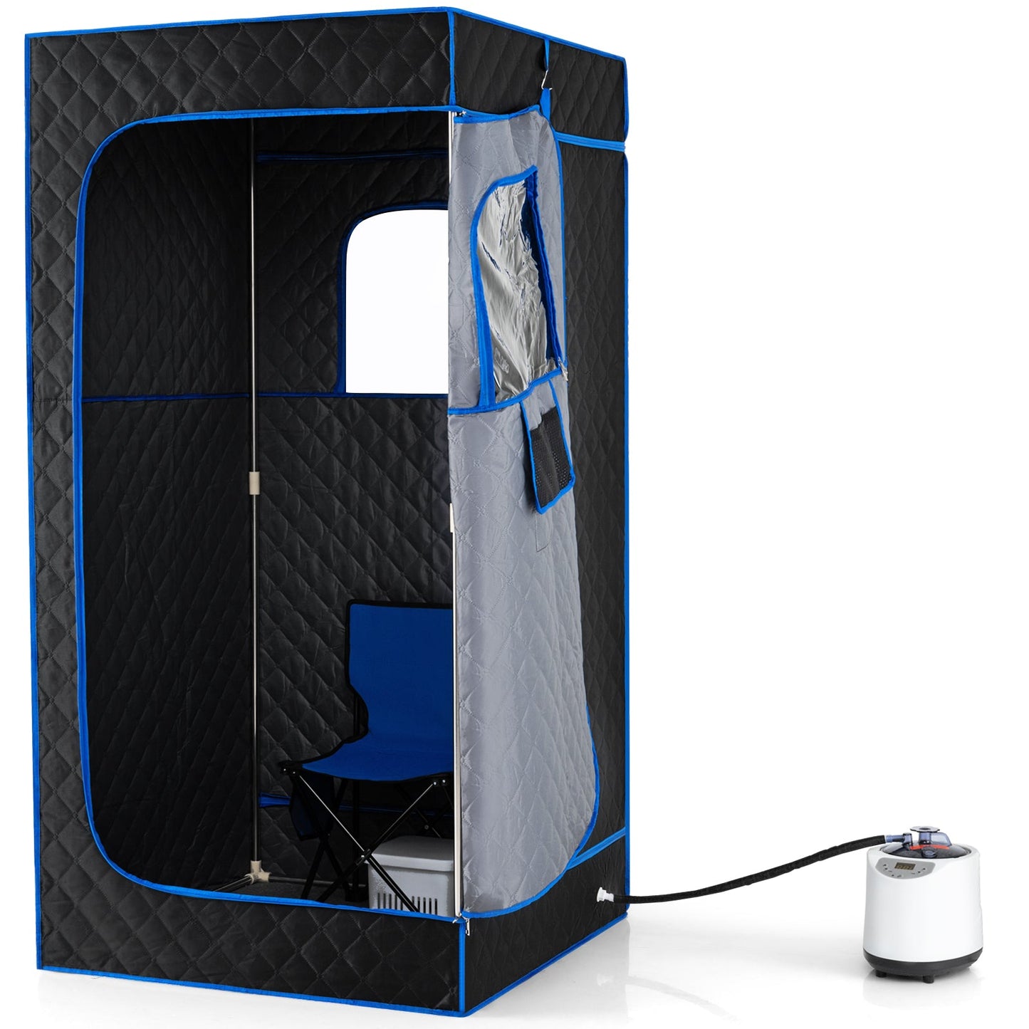 Portable Steam Sauna Box with 3L/1200W Fast-Heat Steamer and 15-Level Temperature