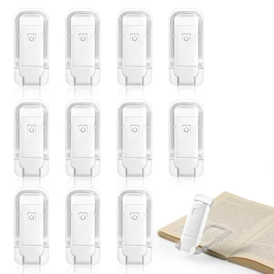 12 Pack Reading LightRechargeable Book Light for Reading in Bed Clip-On Book Lights with 3 Color Temperature Bulk Gifts for Boo