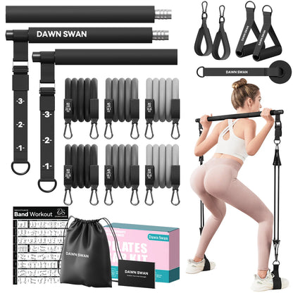 Pilates Bar Kit with Resistance Bands–