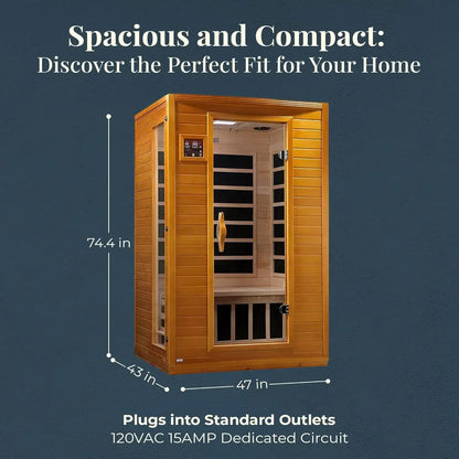 2-Person Low EMF FAR Infrared Sauna With Red Light Therapy