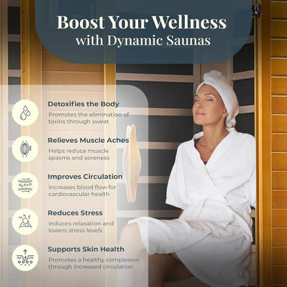 2-Person Low EMF FAR Infrared Sauna With Red Light Therapy
