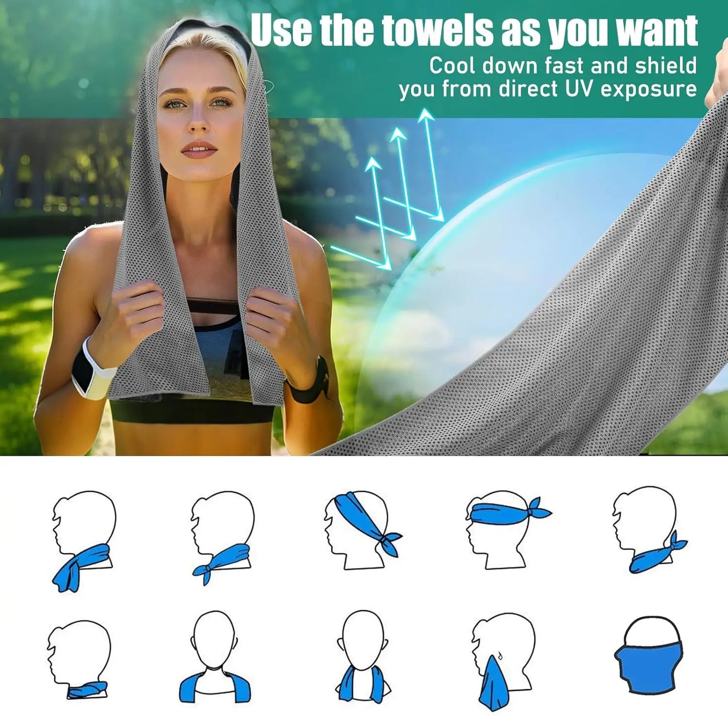 40"*12" Cooling Towels 6 Pack