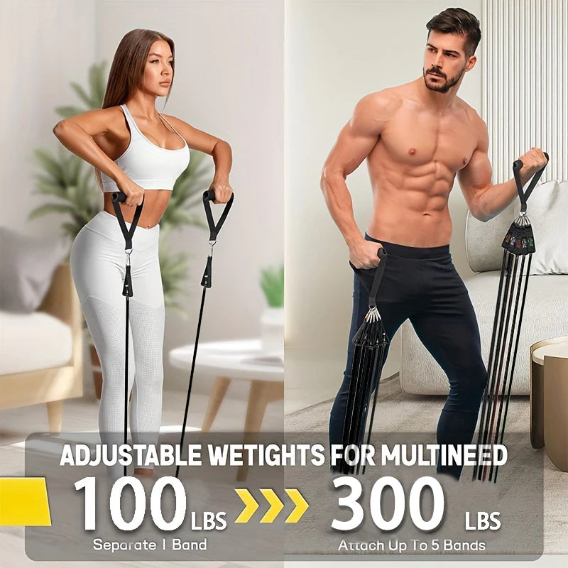 Resistance Bands Set, Exercise Bands With Door Anchor