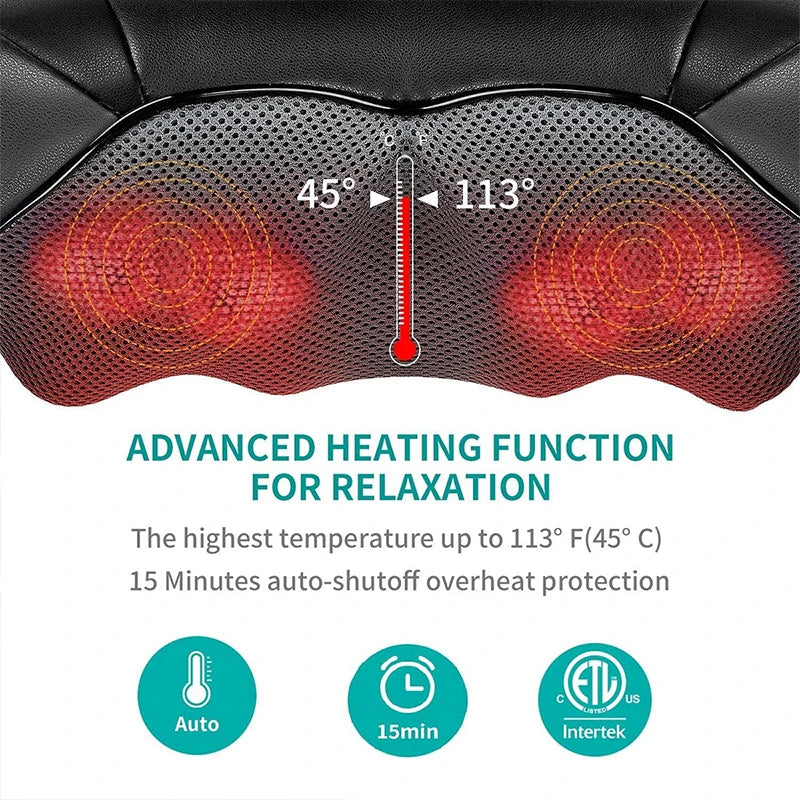 Shiatsu Neck and Shoulder Massager w/Heated Back Massager
