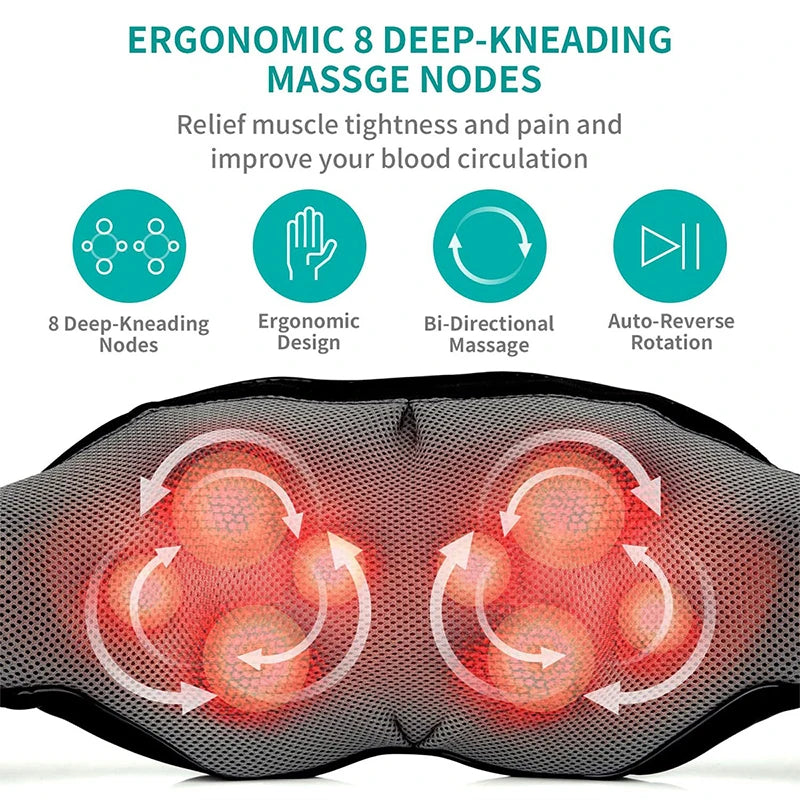 Shiatsu Neck and Shoulder Massager w/Heated Back Massager