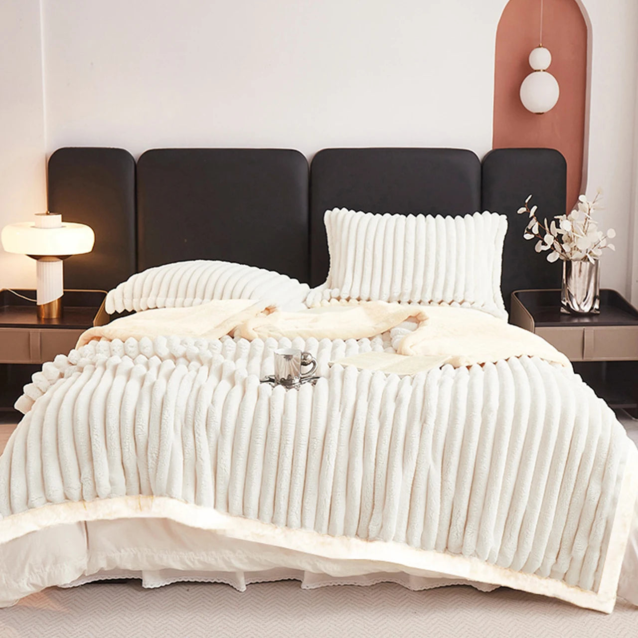 1pc Weighted Sherpa Fleece Blanket -Soft, Warm