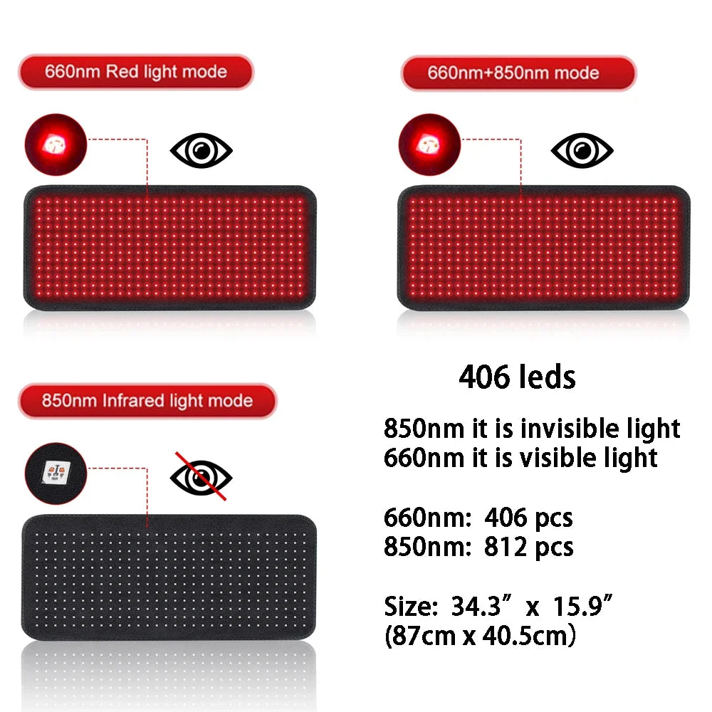 406pcs Leds Red Light Therapy Heating Larger Pad