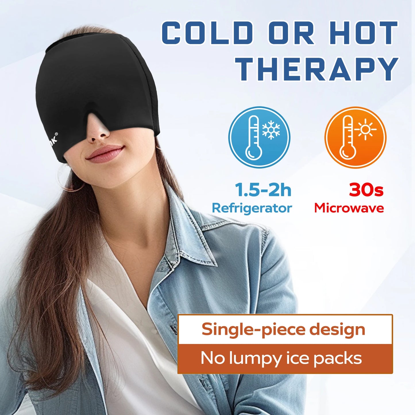 Igraine Headache Relief Cap, Gel Ice Head Wrap,