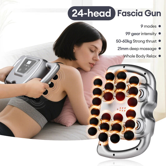 24-Head Fascia Gun- 9 Modes High Frequency Vibration