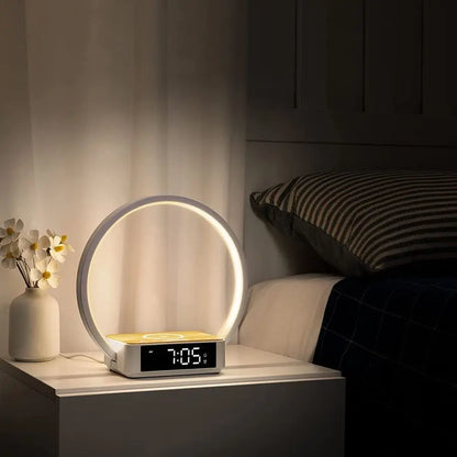 Bedside Lamp with Alarm Clock, Touch Lamp