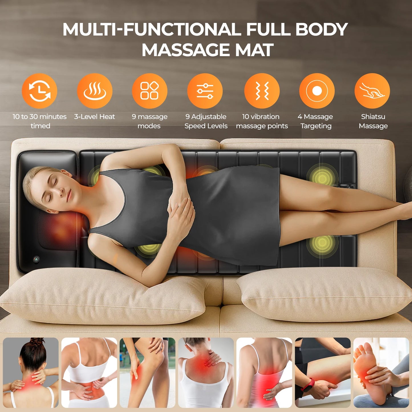 Shiatsu Full Body Massage Mat With Heat