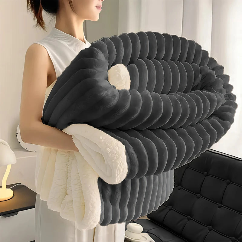 1pc Weighted Sherpa Fleece Blanket -Soft, Warm