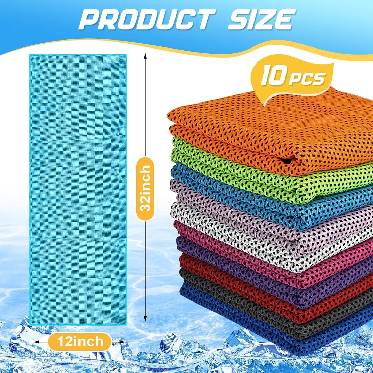 10 Pack Cooling Towels for Neck & Face