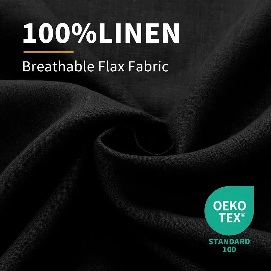 Linen Pillowcases 2 Pack 100 Linen Standard Pillow Cases, Breathable and Cooling Washed Pillowshams with Zipper Closure, 20x26 I