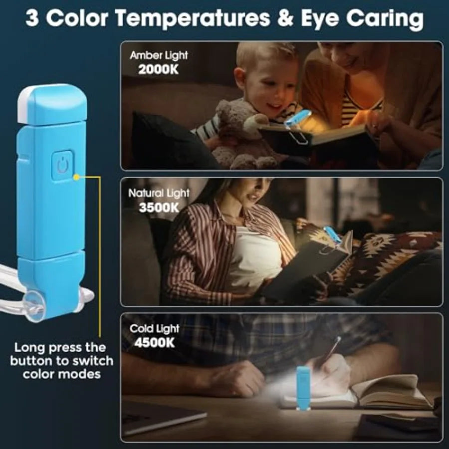 12 Pack Reading LightRechargeable Book Light for Reading in Bed Clip-On Book Lights with 3 Color Temperature Bulk Gifts for Boo