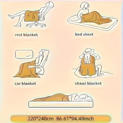 1pc Weighted Sherpa Fleece Blanket -Soft, Warm