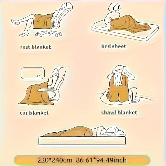 1pc Weighted Sherpa Fleece Blanket -Soft, Warm