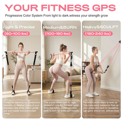 Pilates Bar Kit with Resistance Bands–