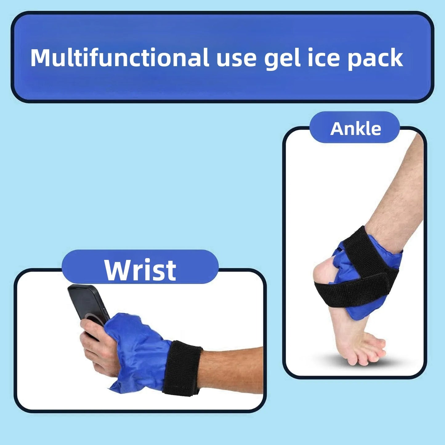 Ankle Brace Ice Pack Wrap For Injuries- Hot Cold Therapy