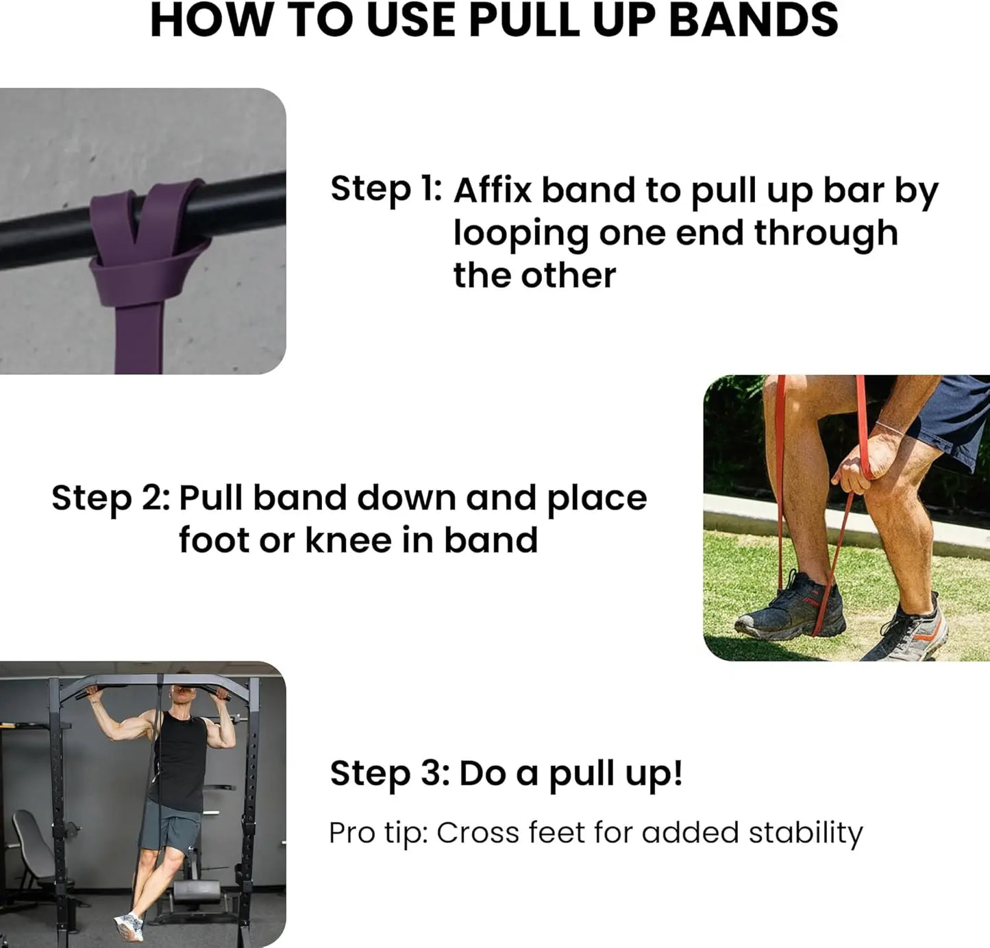 Heavy Duty Pull Up Assist Resistance Bands Set for Powerlifting,