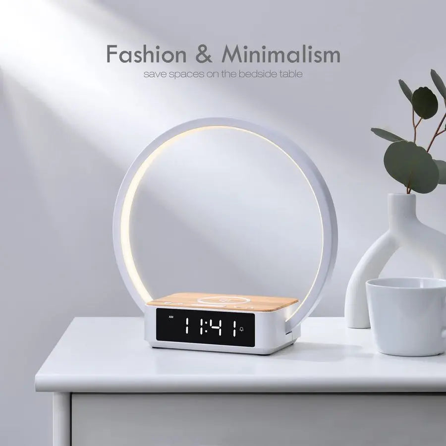 Bedside Lamp with Alarm Clock, Touch Lamp