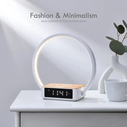 Bedside Lamp with Alarm Clock, Touch Lamp
