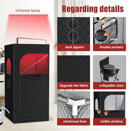 Infrared Red Light Sauna With Foldable Chair