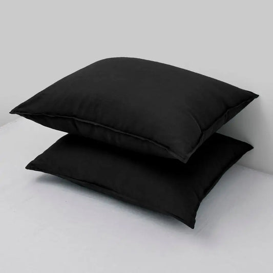 Linen Pillowcases 2 Pack 100 Linen Standard Pillow Cases, Breathable and Cooling Washed Pillowshams with Zipper Closure, 20x26 I