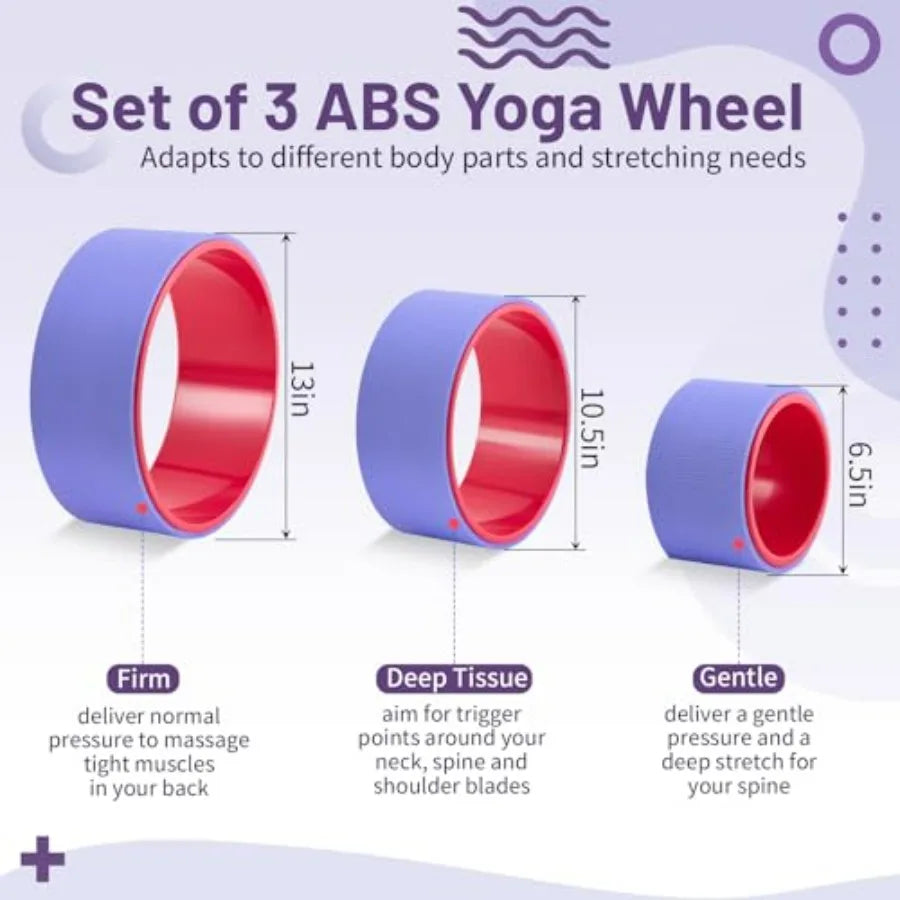 3 Pack ABS Yoga Wheel Set Foam Roller