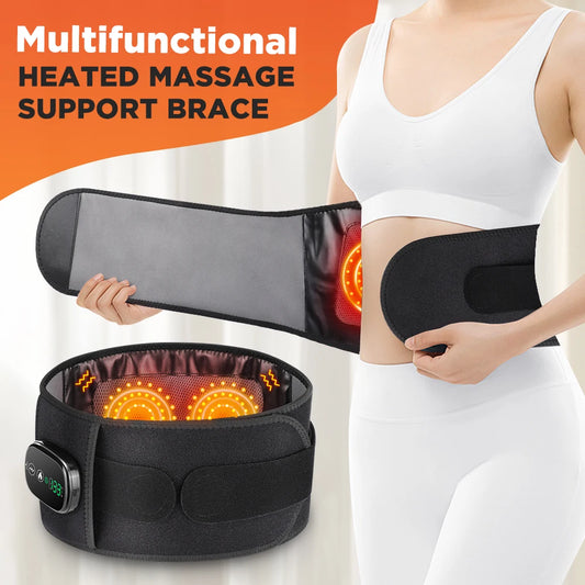 Heating Vibration Massager Belt, Red Light Hot Compress
