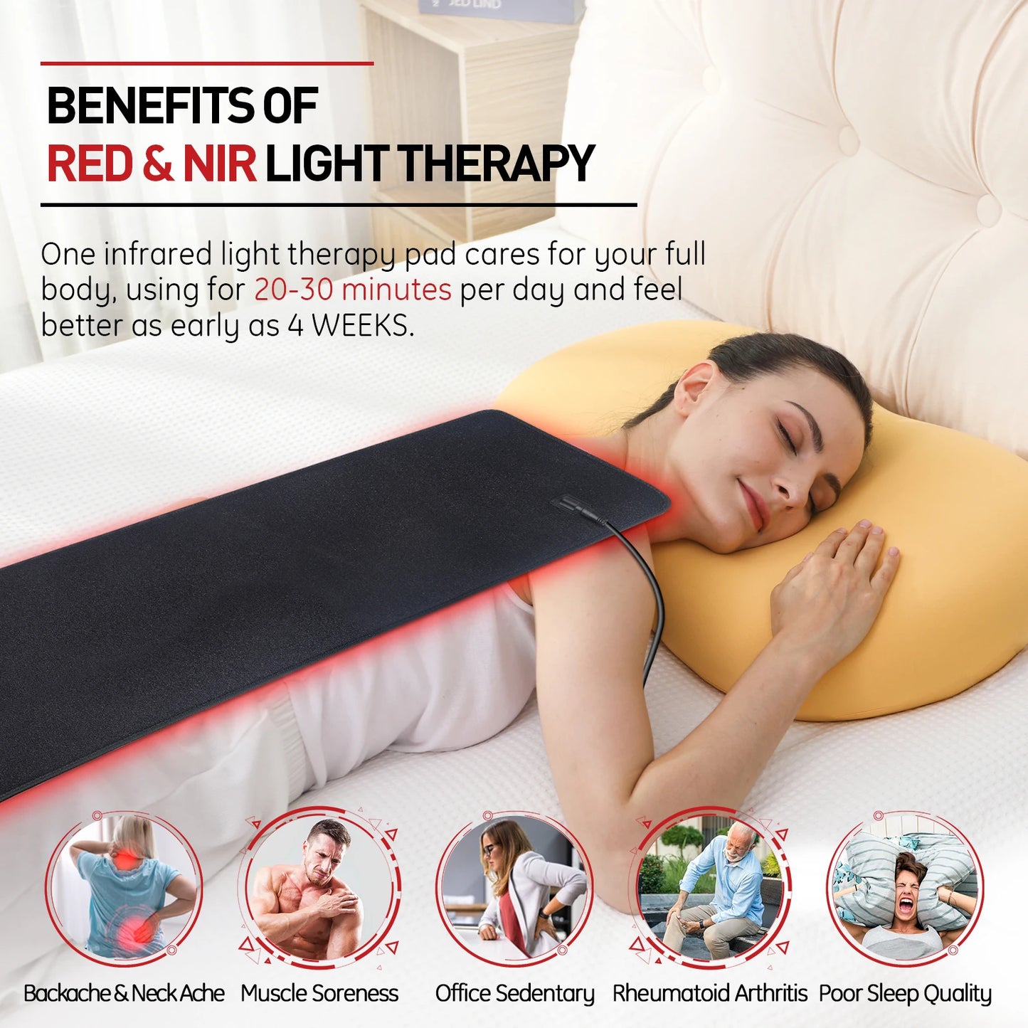Updated Red Light Therapy Heating Pad