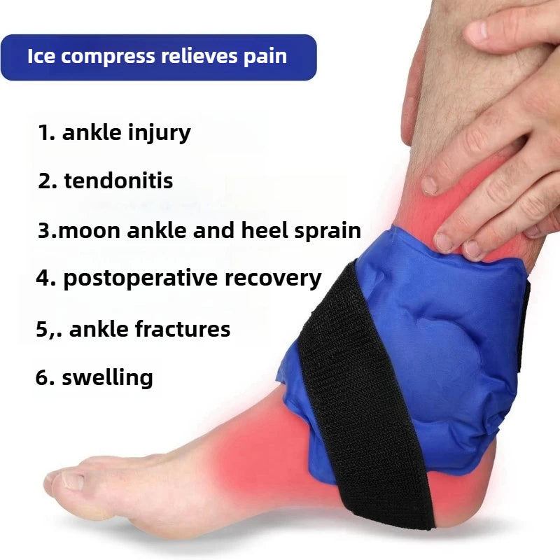 Ankle Brace Ice Pack Wrap For Injuries- Hot Cold Therapy