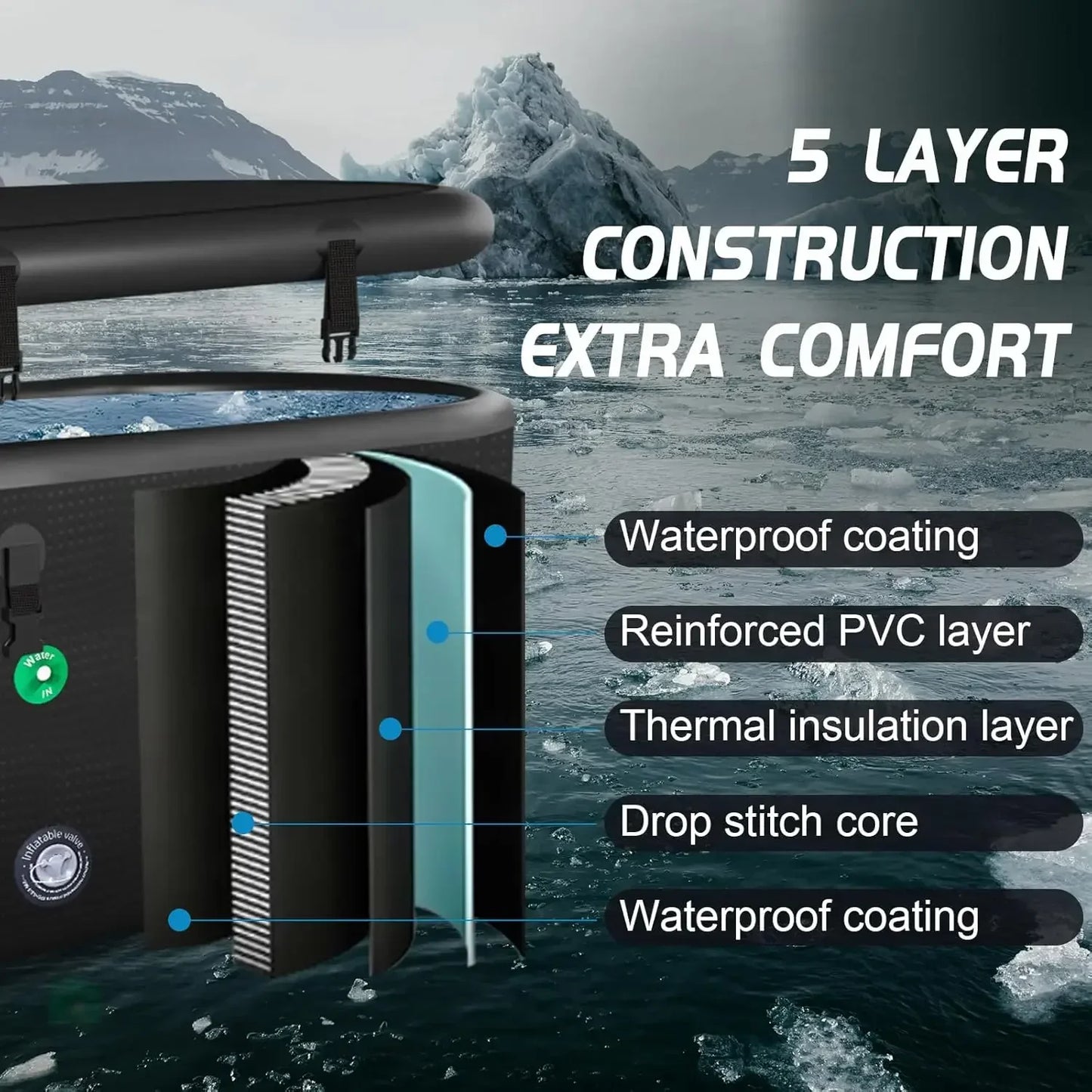 Bestseller XXL Drop Stitch Ice Bath Tub For Recovery