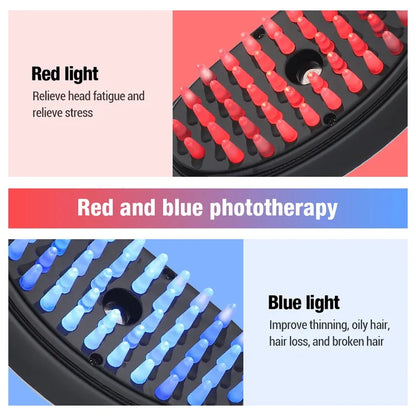 Sonic Vibration Scalp Massager Red Light Therapy Head Massage Comb Anti Hair Loss Anion Spray Hair Growth Brush Stress Relief