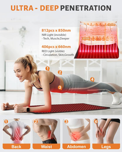 406pcs Leds Red Light Therapy Heating Larger Pad
