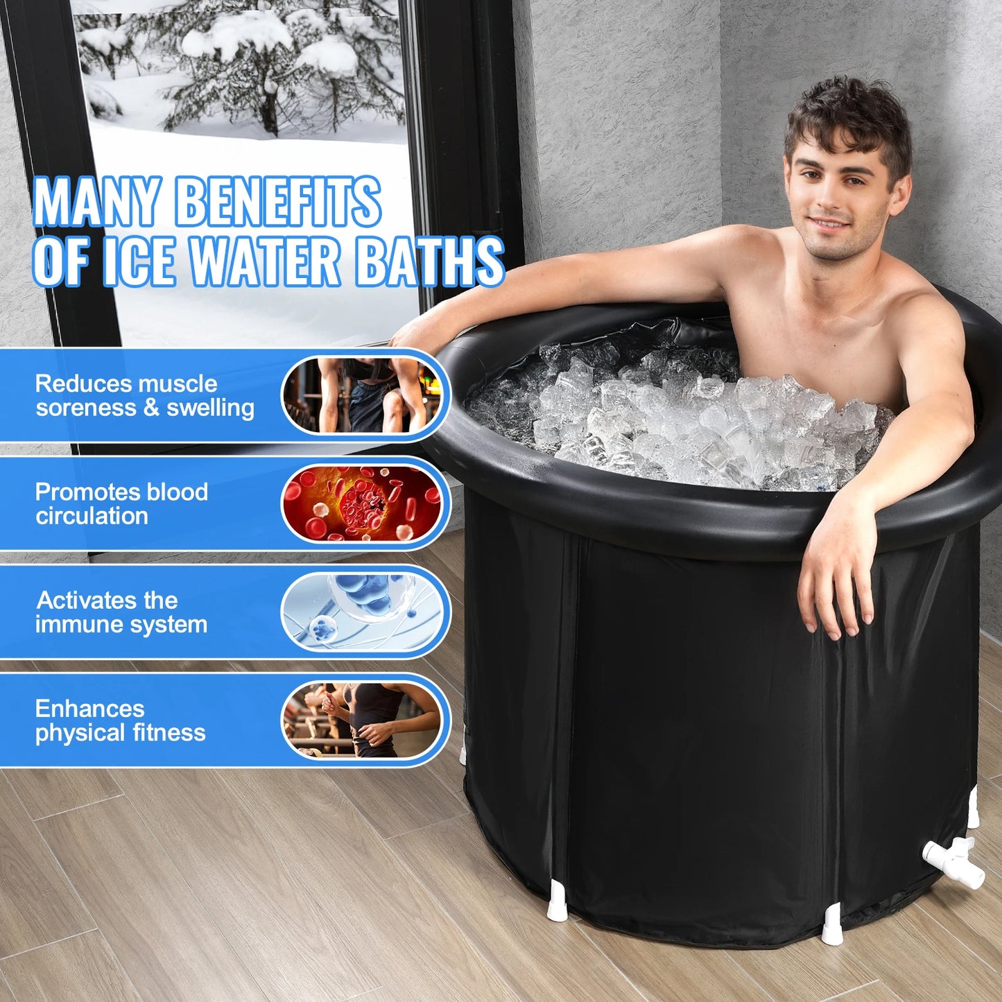SucceBuy Ice Bath Tub Cold Water Therapy Plunge