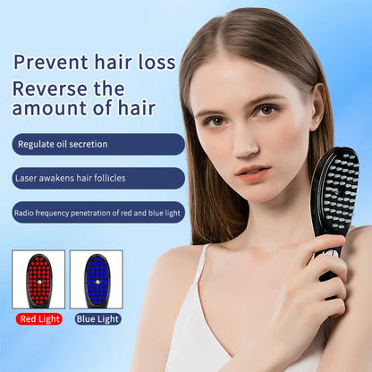Sonic Vibration Scalp Massager Red Light Therapy Head Massage Comb Anti Hair Loss Anion Spray Hair Growth Brush Stress Relief