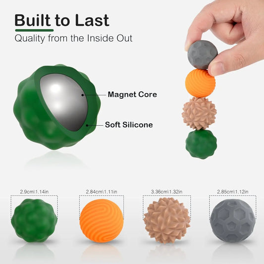 4PCS Magnetic Silicone Stress Balls for Anxiety Relief