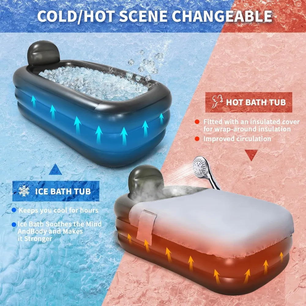 Portable bathtub for adults with cover