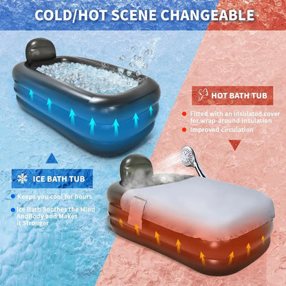 Portable bathtub for adults with cover
