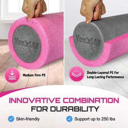 Medium Firm PE Foam Roller 36 inch