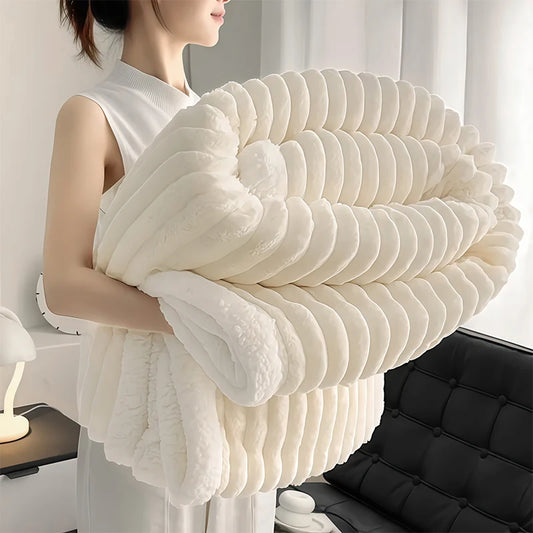 1pc Weighted Sherpa Fleece Blanket -Soft, Warm