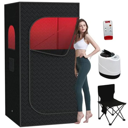 Infrared Red Light Sauna With Foldable Chair